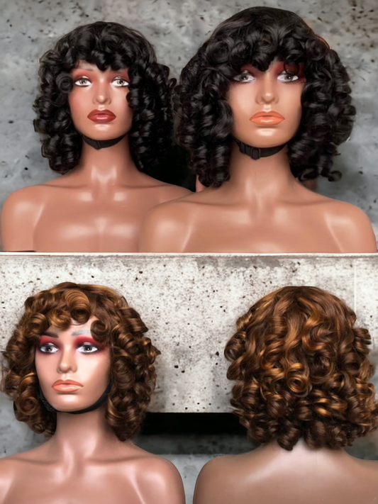 Spring fringe wig
