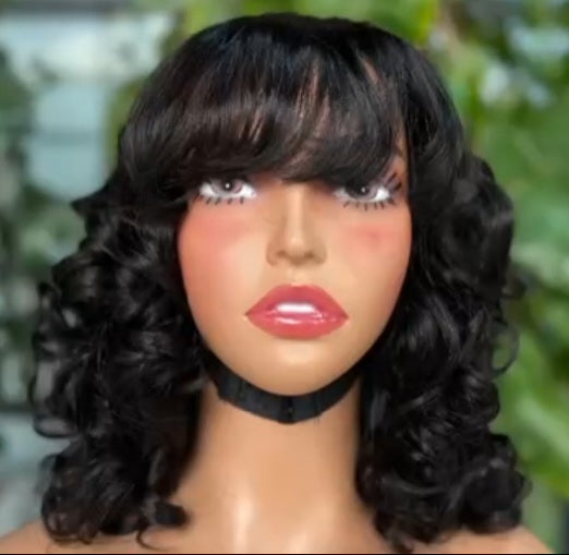 Double Drawn Bouncy Fringe Wig