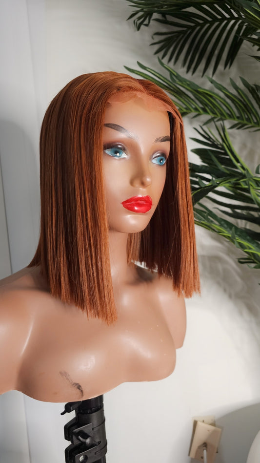 Super Double Drawn Vietnamese Brown Bone Straight Wig
