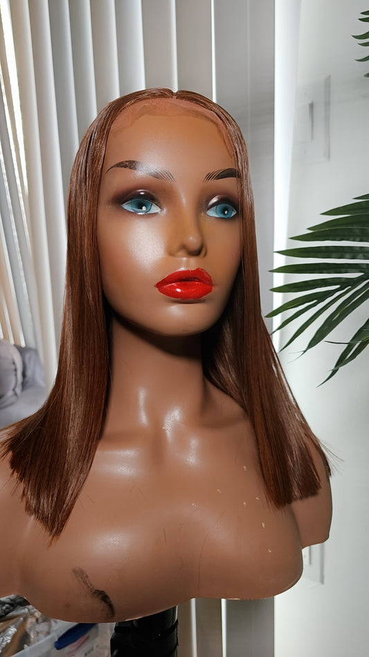Super Double Drawn Vietnamese Brown Bone Straight Wig
